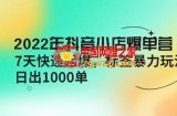 2022年抖音小店爆单营【更新10月】 7天快速起爆 标签暴力玩法，日出1000单