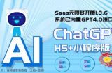 Saas无限多开版ChatGPT小程序+H5，系统已内置GPT4.0接口，可无限开通坑位
