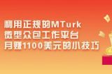 利用正规的MTurk微型众包工作平台，月赚1100美元的小技巧