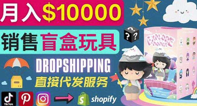 Dropshipping+Shopify推广玩具盲盒赚钱：每单利润率30%,月赚1万美元以上,网赚项目,抖音0基础短视频实战课，短视频运营赚钱新思路，零粉丝也能助你上热门,第1张