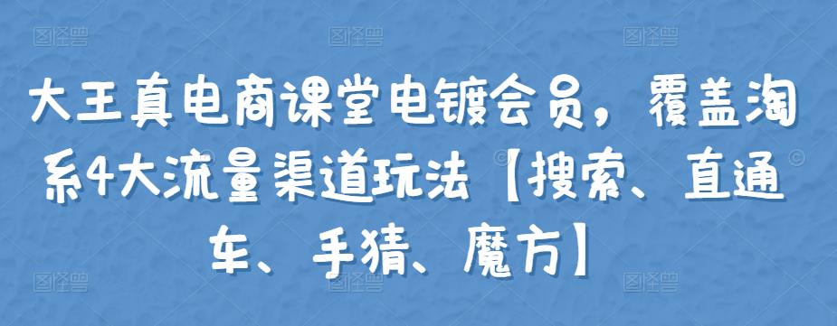 大王真电商课堂电镀会员，覆盖淘系4大流量渠道玩法【搜索、直通车、手猜、魔方】,大王真电商课堂电镀会员，覆盖淘系4大流量渠道玩法【搜索、直通车、手猜、魔方】,抖音0基础短视频实战课，短视频运营赚钱新思路，零粉丝也能助你上热门,第1张