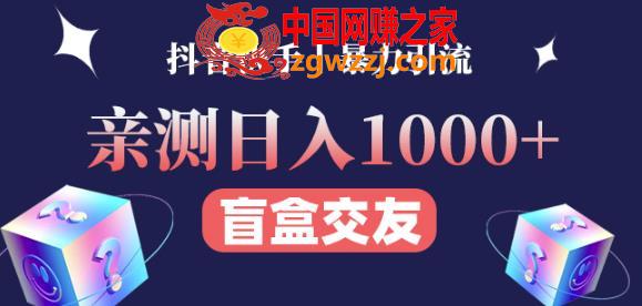 日收益1000+的交友盲盒副业丨有手就行的抖音快手暴力引流