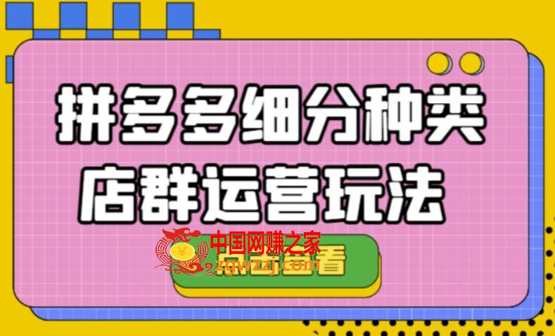 拼多多细分种类店群运营玩法3.0，11月最新玩法，小白也可以操作