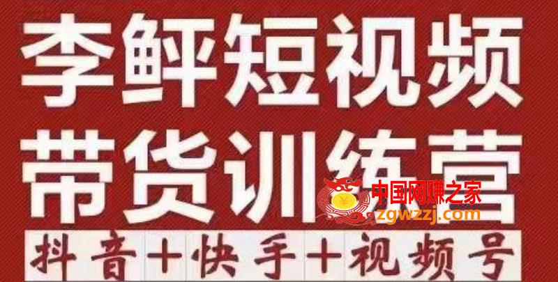 李鲆·短视频带货训练营（第12期），低投入、低风险、比较容易上手，收益巨大