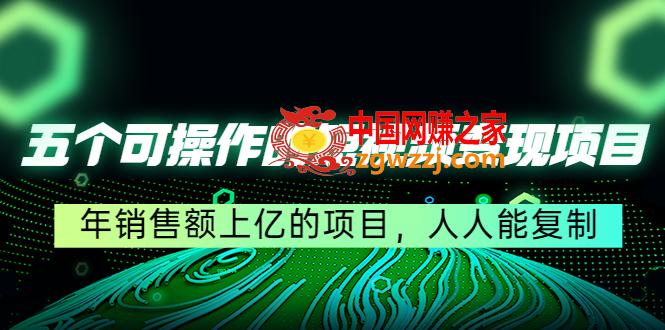 五个可操作的短视频变现项目：年销售额上亿的项目，人人能**