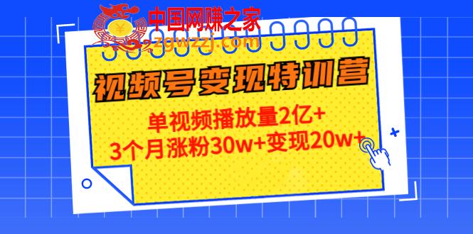 21天视频号变现特训营：单视频播放量2亿+3个月涨粉30w+变现20w+（第14期）