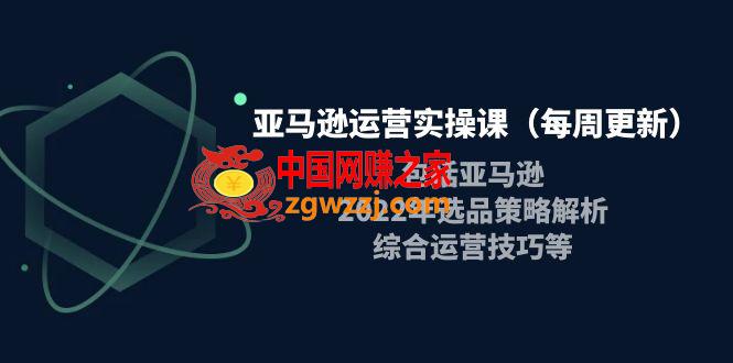 亚马逊运营实操课（每周更新）包括亚马逊2022选品策略解析，综合运营技巧等