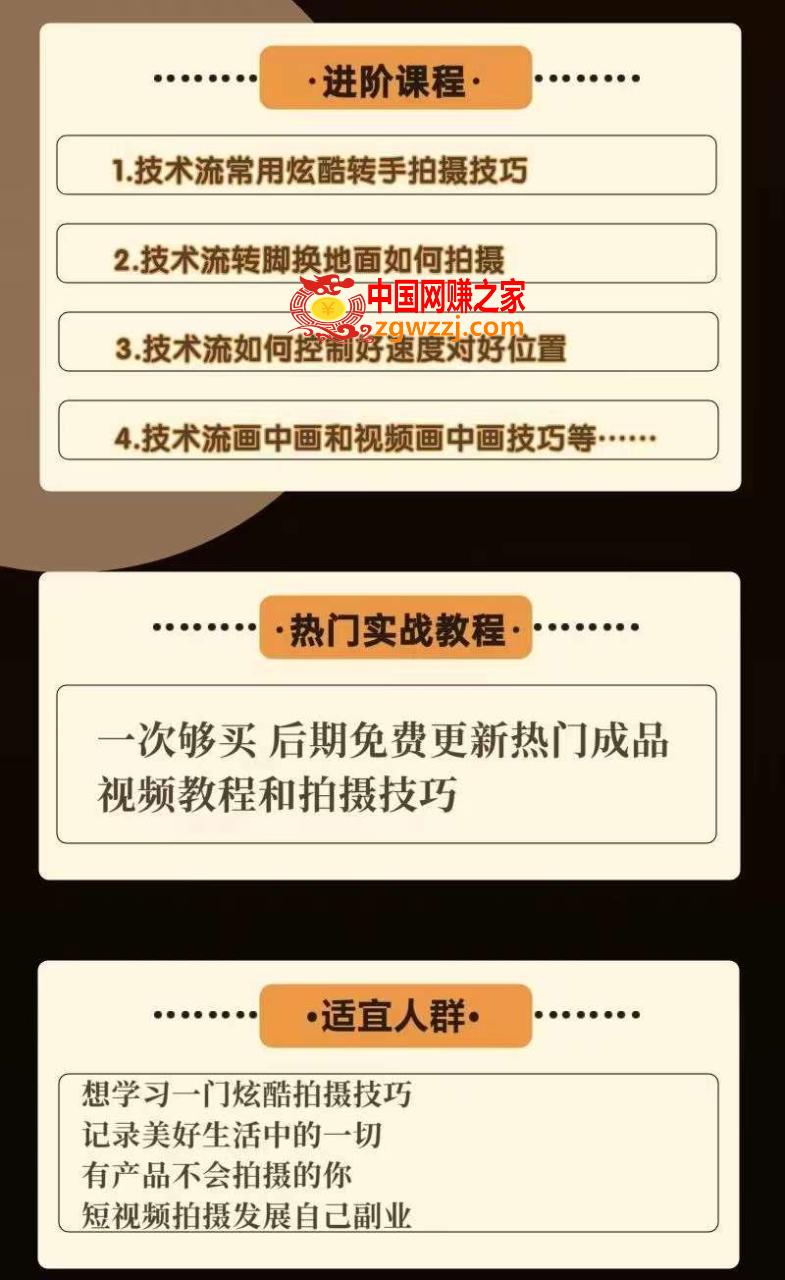 0基础新手玩转炫酷技术流拍摄：入门到精通私教课，多视角演示，通俗易懂