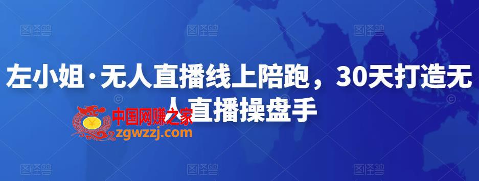 左小姐·无人直播线上陪跑，30天打造无人直播操盘手
