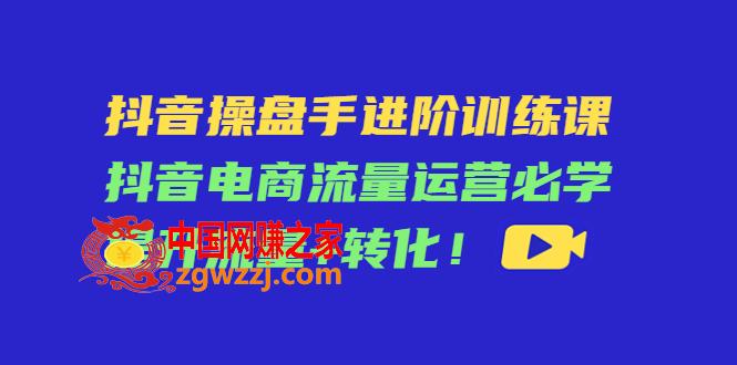 抖音操盘手进阶训练课：抖音电商流量运营必学，提升流量+转化！