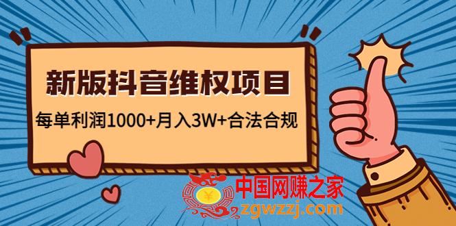 新版抖音维全项目：每单利润1000+月入3W+合法合规