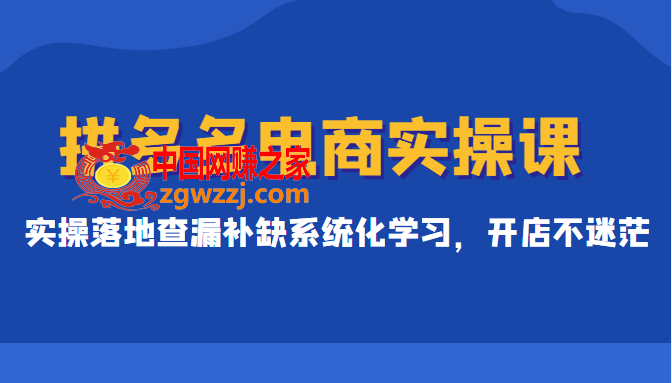 拼多多电商实操课：实操落地查漏补缺系统化学习，开店不迷茫（价值299元）