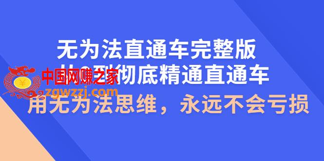 无为法直通车完整版：从0到彻底精通直通车，用无为法思维，永远不会亏损