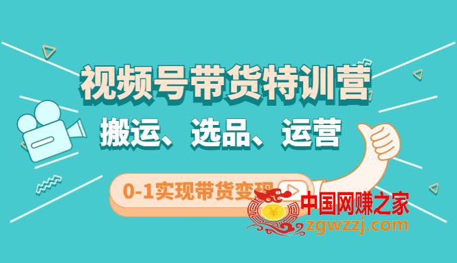 视频号带货特训营(第3期)：搬运、选品、运营、0-1实现带货变现