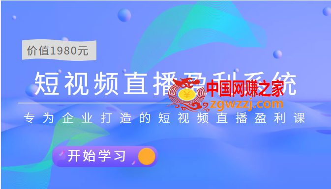 短视频直播盈利系统：专为企业打造的短视频直播盈利课（价值1980元）