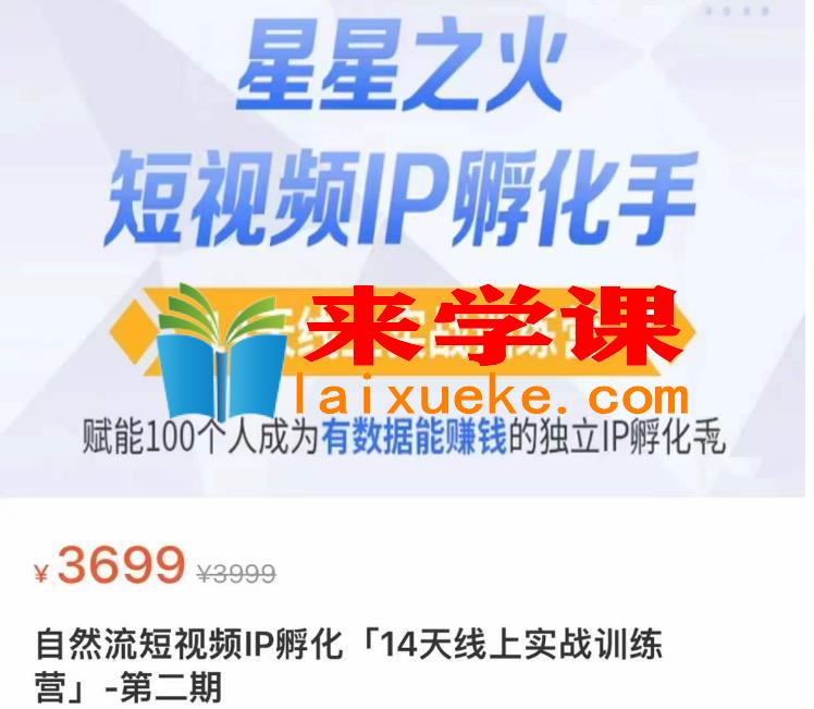 瑶瑶·自然流短视频IP孵化第二期，14天线上实战训练营，赋能100个人成为有数据能赚钱的独立IP孵化手