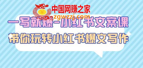 一写就爆-小红书文案课：带你玩转小红收爆文写作（45节课）