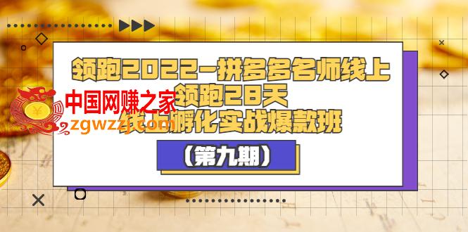 领跑2022-拼多多名师线上领跑28天，线上孵化实战爆款班