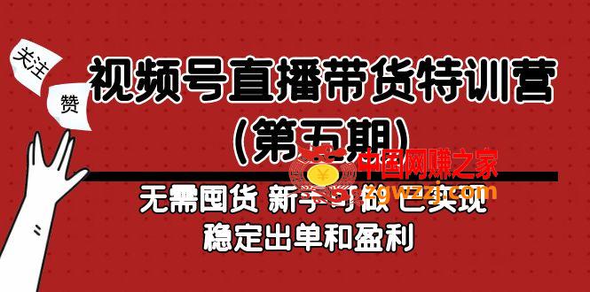 视频号直播带货特训营（第五期）无需囤货 新手可做 已实现稳定出单和盈利
