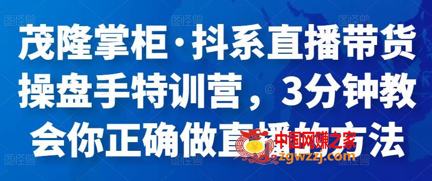 图片[1]-抖系直播带货操盘手特训营，3分钟教会你正确做直播的方法-阿灿说钱