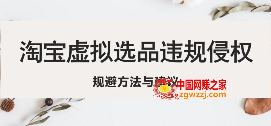 淘宝虚拟违规侵权规避方法与建议，6个部分详细讲解，做虚拟资源必看