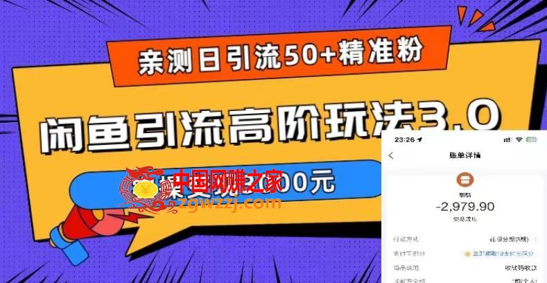 亲测日引50+精准粉，闲鱼引流高阶玩法3.0，实操变现3000元【揭秘】