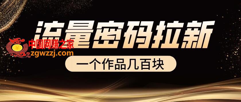 流量密码拉新项目， 一个作品几百块