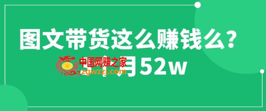 图文带货这么赚钱么? 3个月52W 图文带货运营加强课【揭秘】