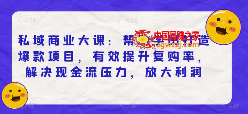 私域商业大课：帮助学员打造爆款项目，有效提升复购率，解决现金流压力，放大利润,私域商业大课：帮助学员打造爆款项目，有效提升复购率，解决现金流压力，放大利润,域,私域,提升,第1张