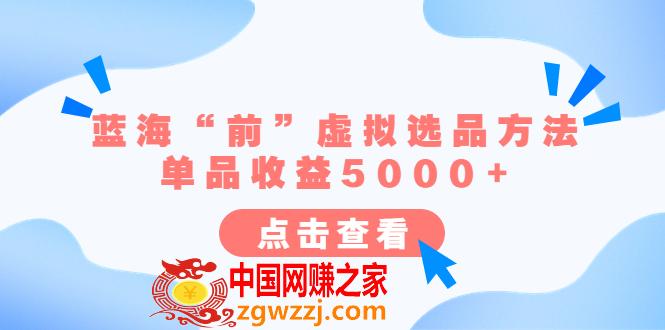 某公众号付费文章《蓝海“前”虚拟选品方法：单品收益5000+》