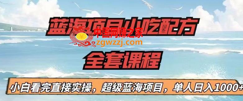 蓝海项目小吃配方全套课程，小白看完直接实操，单人日入1000+【揭秘】