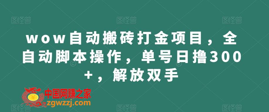 wow自动搬砖打金项目，全自动脚本操作，单号日撸300+，解放双手【揭秘】