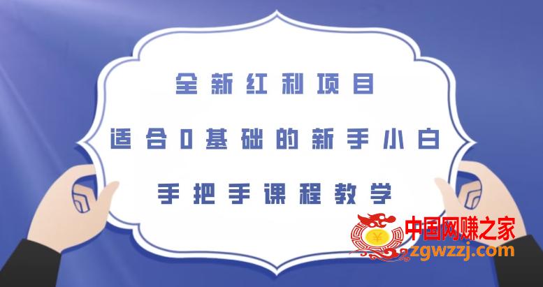 全新红利项目，适合0基础的新手小白，手把手课程教学【揭秘】