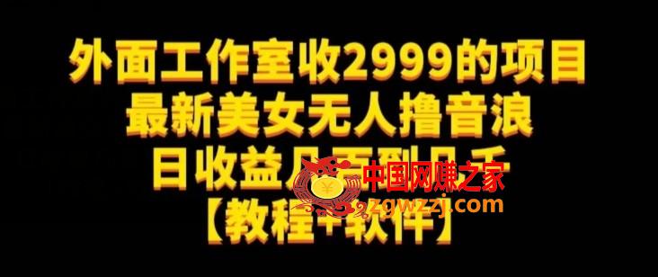 外面工作室收2999的项目最新美女无人撸音浪日收益几百到几千【教程+软件】（仅揭秘）