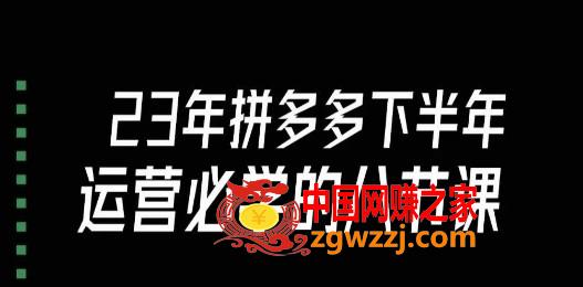 大牙·23年下半年拼多多运营必学的八节课（18节完整）