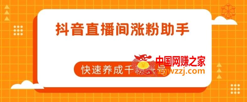抖音直播间涨粉助手，快速养成千粉账号