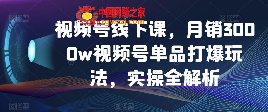 视频号线下课，月销3000w视频号单品打爆玩法，实操全解析,视频号线下课，月销3000w视频号单品打爆玩法，实操全解析,视频,老师,话术,第1张