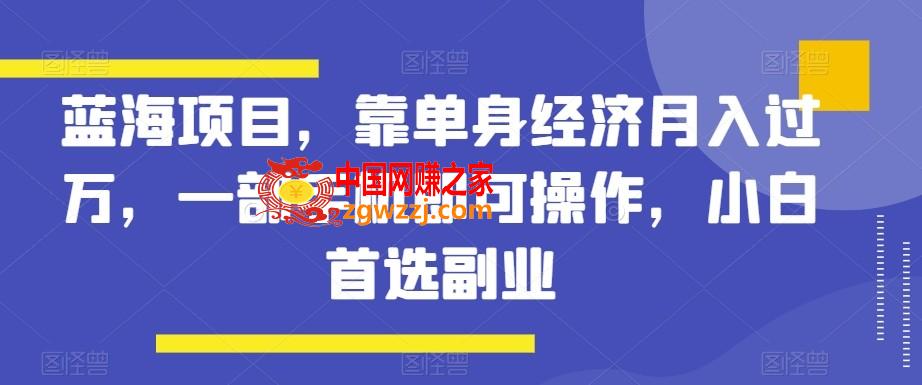 蓝海项目，靠单身经济月入过万，一部手机即可操作，小白首选副业【揭秘】,蓝海项目，靠单身经济月入过万，一部手机即可操作，小白首选副业【揭秘】,课程,项目,方式,第1张