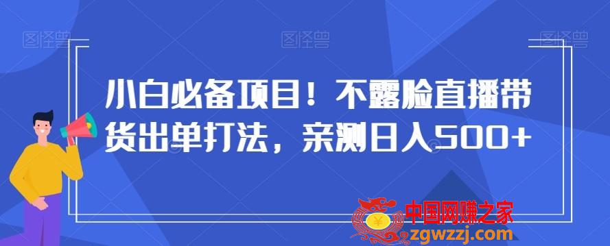 小白必备项目！不露脸直播带货出单打法，亲测日入500+【揭秘】