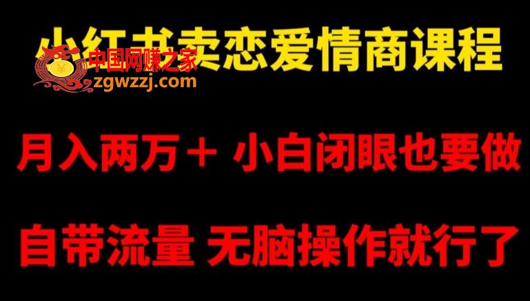 小红书卖恋爱情商课程，月入两万＋，小白闭眼也要做，自带流量，无脑操作就行了【揭秘】,小红书卖恋爱情商课程，月入两万＋，小白闭眼也要做，自带流量，无脑操作就行了【揭秘】,课程,恋爱,学习,第1张