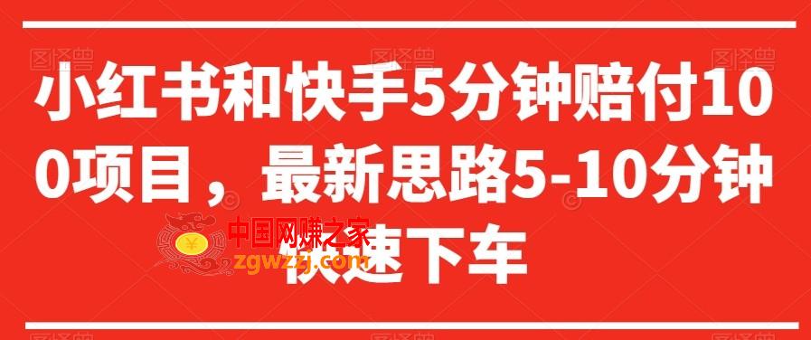 小红书和快手5分钟赔付100项目，最新思路5-10分钟快速下车【仅揭秘】,小红书和快手5分钟赔付100项目，最新思路5-10分钟快速下车【仅揭秘】,思路,第1张