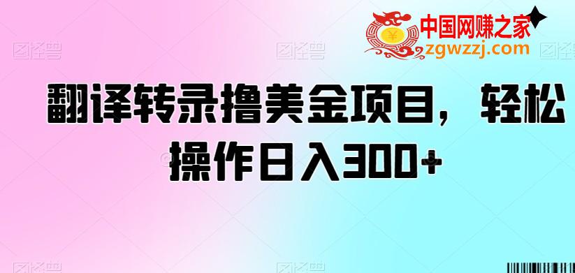 翻译转录撸美金项目，轻松操作日入300+【揭秘】