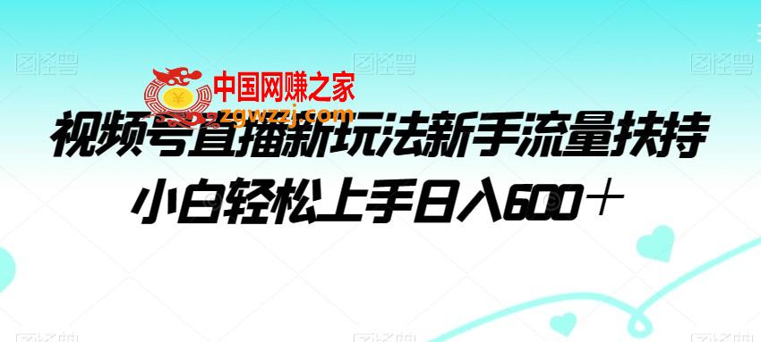 视频号直播新玩法新手流量扶持小白轻松上手日入600＋【揭秘】