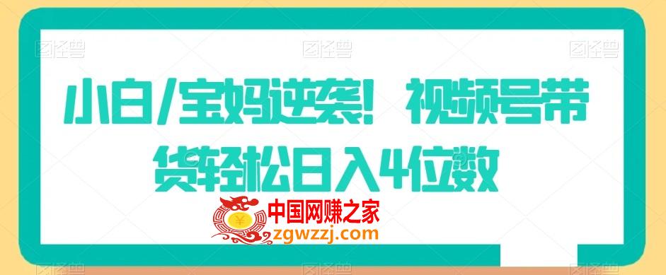 小白/宝妈逆袭！视频号带货轻松日入4位数【揭秘】,小白/宝妈逆袭！视频号带货轻松日入4位数【揭秘】,项目,带货,介绍,第1张