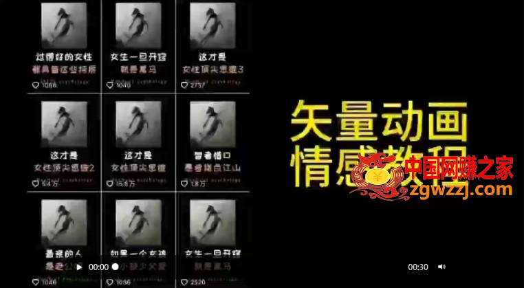 矢量动画情感教程：高点赞涨粉，适合情感、思维、创业教育等赛道