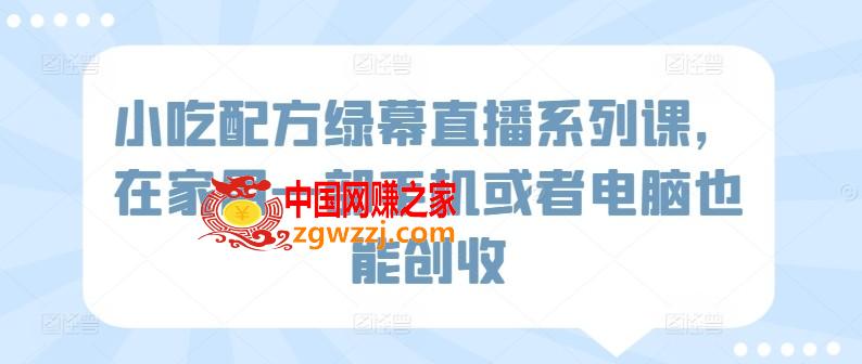 小吃配方绿幕直播系列课，在家用一部手机或者电脑也能创收,小吃配方绿幕直播系列课，在家用一部手机或者电脑也能创收,小吃,创业,餐饮,第1张