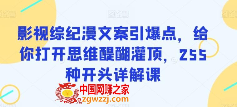 影视综纪漫文案引爆点，给你打开思维醍醐灌顶，255种开头详解课,影视综纪漫文案引爆点，给你打开思维醍醐灌顶，255种开头详解课,文案,.mp4,认知,第1张