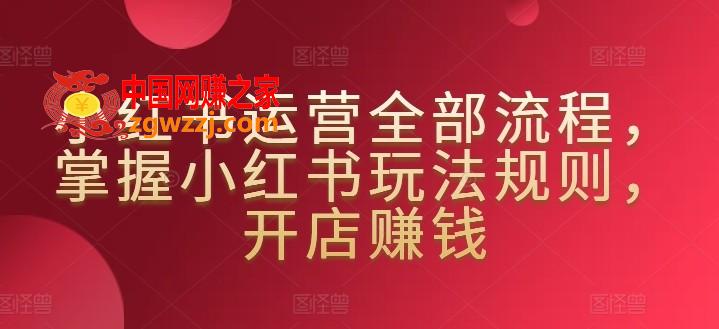 小红书运营全部流程，掌握小红书玩法规则，开店赚钱,小红书运营全部流程，掌握小红书玩法规则，开店赚钱,如何,小红,节课,第1张