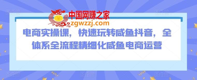 电商实操课，快速玩转咸鱼抖音，全体系全流程精细化咸鱼电商运营,电商实操课，快速玩转咸鱼抖音，全体系全流程精细化咸鱼电商运营,怎么,如何,小红,第1张