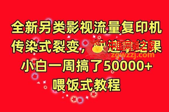 全新另类影视流量复印机，传染式裂变，快速拿结果，小白一周搞了50000+，喂饭式教程【揭秘】